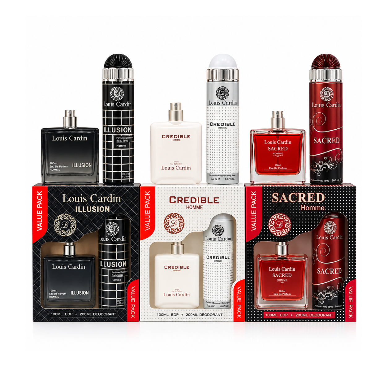 Louis Cardin Men’s Fragrance Value Pack – 3-Piece Collection