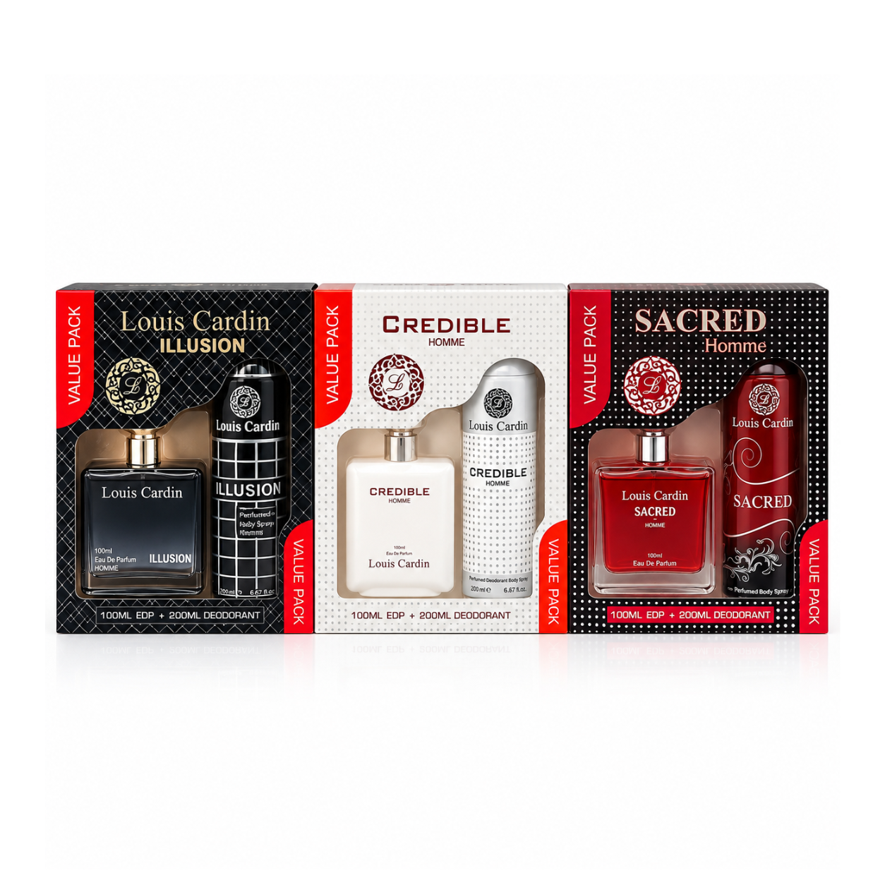 Louis Cardin Men’s Fragrance Value Pack – 3-Piece Collection