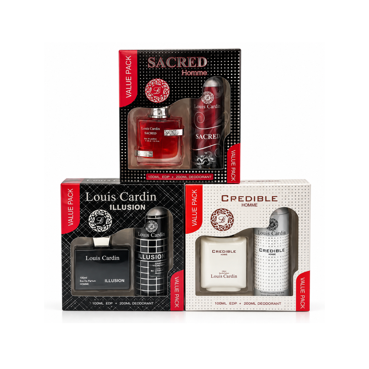 Louis Cardin Men’s Fragrance Value Pack – 3-Piece Collection
