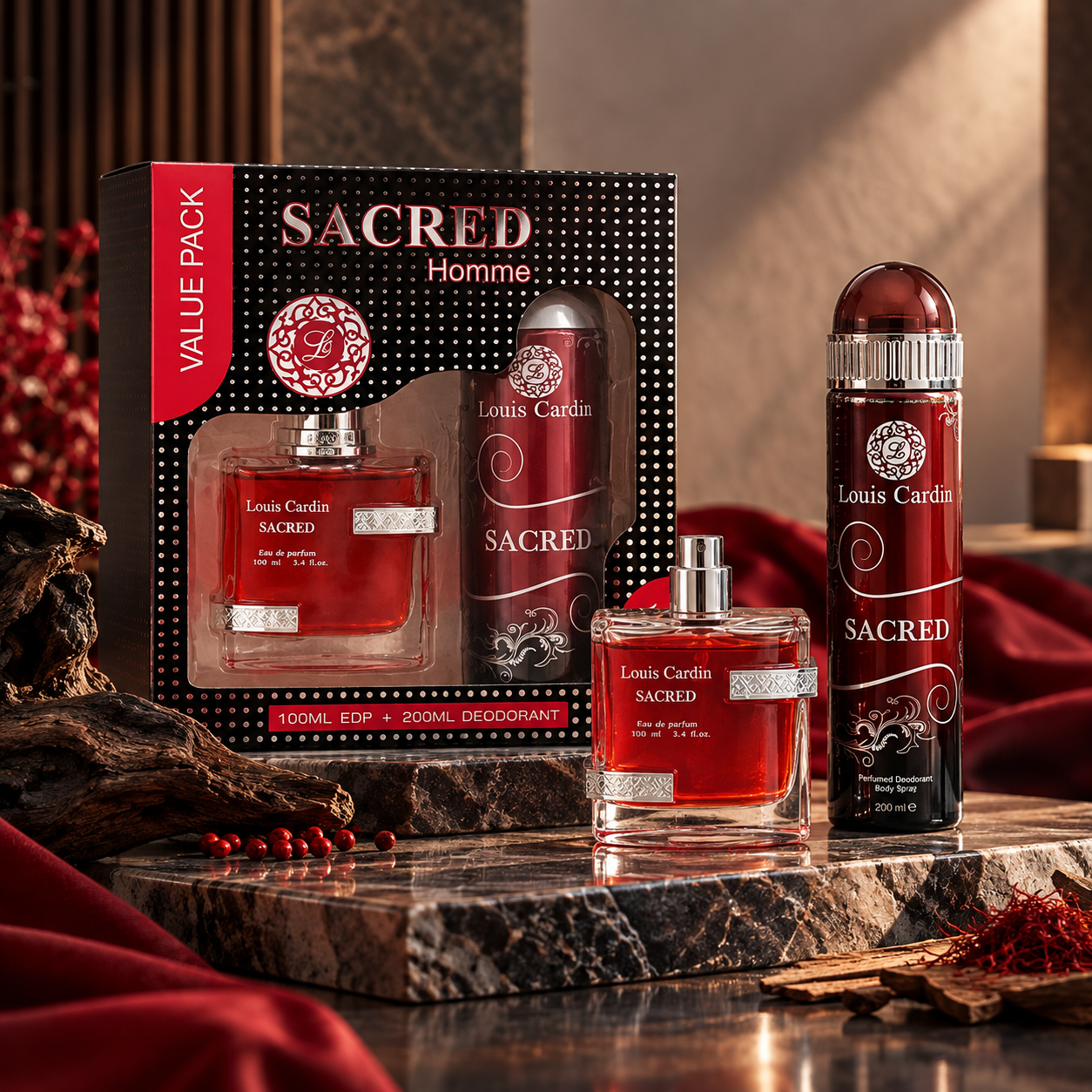 Louis Cardin Men’s Fragrance Value Pack – 3-Piece Collection